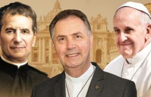 Don Bosco, P. u00c1ngel Fernu00e1ndez Artime y Papa Francisco. Cru00e9dito: ANS 