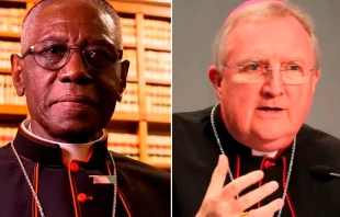 Cardenal Robert Sarah - Mons. Arthur Roche. Cru00e9ditos: Daniel Ibu00e1u00f1ez - Bohumil Petrik (ACI) 