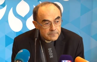 Cardenal Philippe Barbarin, Arzobispo de Lyon (Francia). Captura Youtube 
