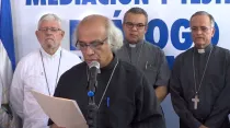 Cardenal Brenes y Obispos nicaragüenses. Foto: Facebook Canal Católico de Nicaragua