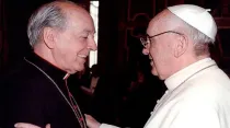 El Cardenal Juan Luis Cipriani y el Papa Francisco. Foto: Arzobispado de Lima