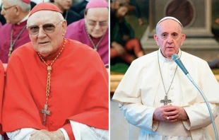 Cardenal Edward Cassidy / Papa Francisco. Cru00e9dito: Vatican Media 