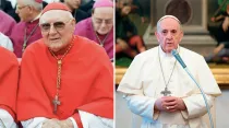 Cardenal Edward Cassidy / Papa Francisco. Crédito: Vatican Media
