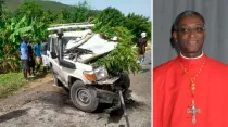 Accidente sufrido por el Cardenal Chibly Langlois el 8 de junio en Haití | Crédito: Maria Lozano (ACN) y Vatican Media