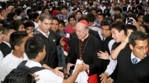 Encuentro de ju00f3venes con el Cardenal Juan Luis Cipriani. Foto: Arzobispado de Lima.