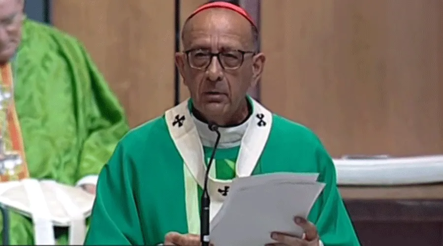 El Cardenal Omella durante la Misa. Foto: Captura Youtube?w=200&h=150