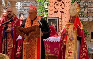 El Cardenal Sandri en la Divina Liturgia por el 106 aniversario del genocidio armenio. Cru00e9dito: Vatican News 