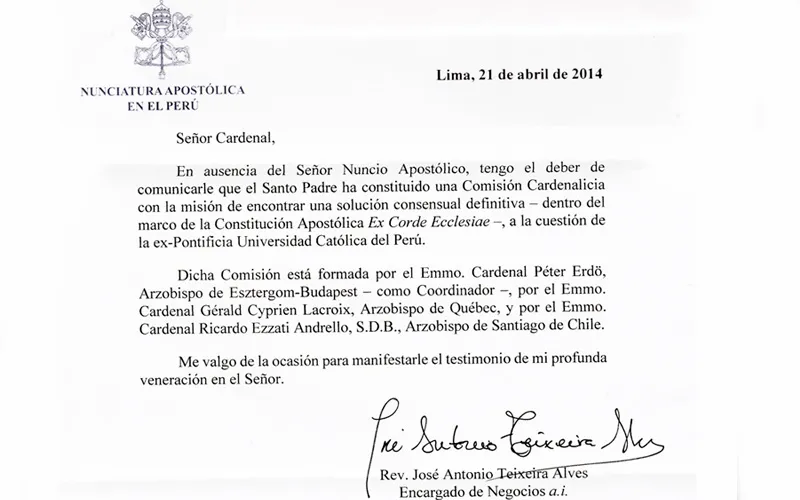 La carta de la Nunciatura Apostólica del Perú dirigida al Arzobispo de Lima?w=200&h=150