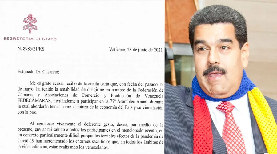 A carta do Cardeal Parolin / Nicolás Maduro.  Crédito: Fernanda LeMarie - Ministério das Relações Exteriores do Equador (CC BY-SA 2.0)