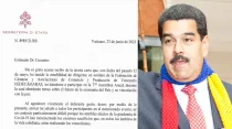 La carta del Cardenal Parolin / Nicolás Maduro. Crédito: Fernanda LeMarie - Cancillería del Ecuador (CC BY-SA 2.0)