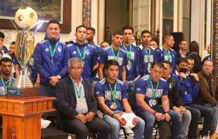 Jugadores del Cartaginu00e9s en la Basu00edlica de Los u00c1ngeles. Cru00e9dito: Eco Catu00f3lico 