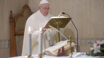 El Papa Francisco pronuncia la homilía. Foto: Vatican Media