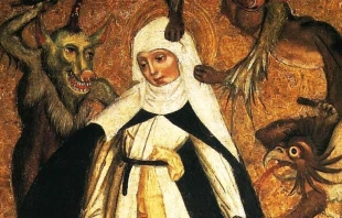 Santa Catalina de Siena asediada por demonios. Cru00e9dito: Dominio Pu00fablico - Wikimedia Commons 