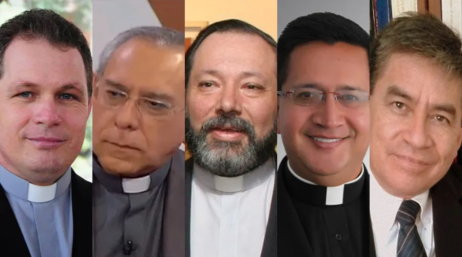 Mons. Catelan (facebook/antoniocatelan) / P. Flores (Captura Youtube) / P. Galli (UCA) / P.Martínez (F.U. Juan D Castellano) / Gustavo Sánchez (SVC)