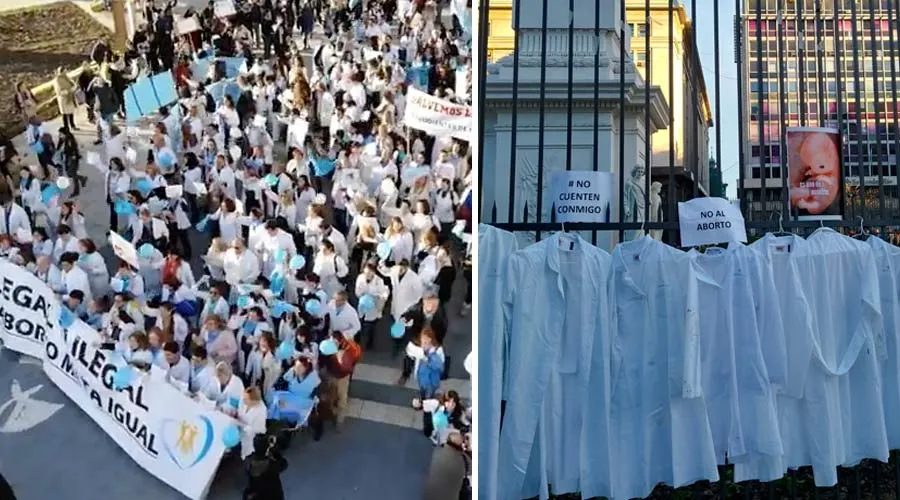 Médicos defienden la vida frente a casa de gobierno de Argentina [VIDEO]