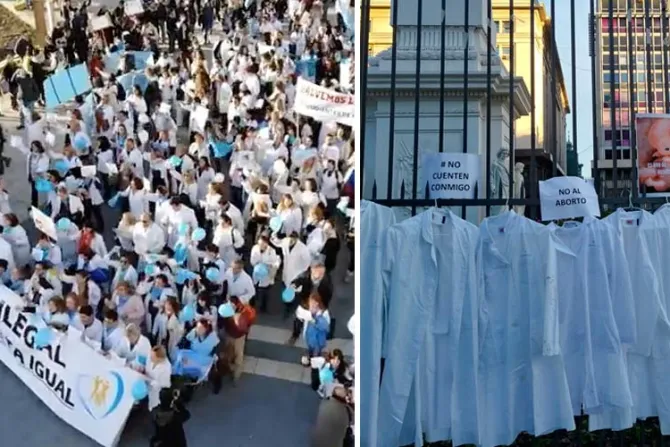Médicos defienden la vida frente a casa de gobierno de Argentina [VIDEO]