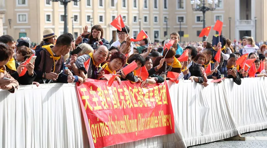 Peregrinos de China en una Audiencia General en el Vaticano. Foto: Daniel Ibáñez / ACI Prensa
