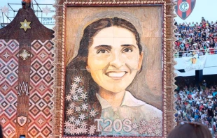 El retablo de Chiquitunga, obra del artista Koki Ruiz. Foto: Organizacion Beatificacion Chiquitunga (Fabiola Ayala) 