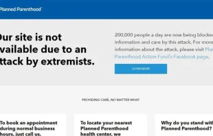 Así lucía la portada del sitio web de Planned Parenthood el 29 de julio, cuando denunciaron un ciberataque de "extremistas". Foto: Captura de pantalla. 