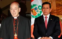 Cardenal Juan Luis Cipriani. Foto: Arzobispado de Lima / Ollanta Humala. Foto: Presidencia Peru (CC-BY-NC-SA-2.0)