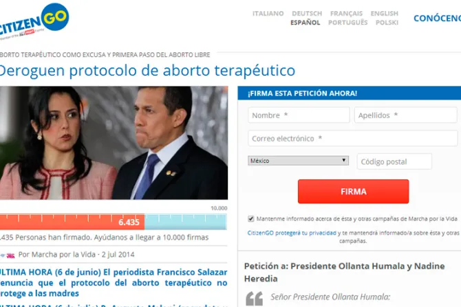 Miles piden a presidente de Perú derogar protocolo de aborto terapéutico