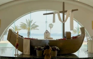 Misa de Domingo de Resurrecciu00f3n, el du00eda de la clausura de la peregrinaciu00f3n virtual a Tierra Santa. Cru00e9dito: Magdala. 