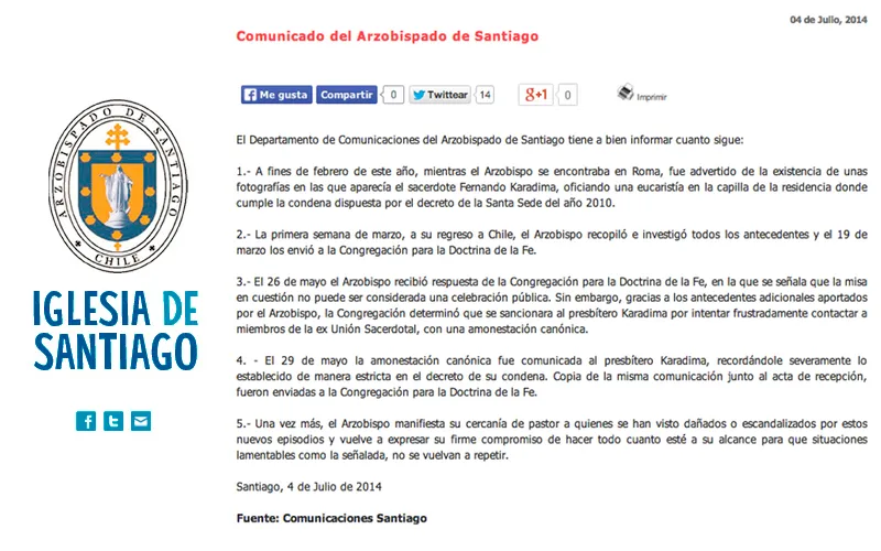 Captura de pantalla de sitio web http://www.iglesiadesantiago.cl?w=200&h=150
