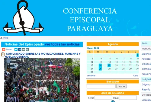 Captura de pantalla del sitio web de la Conferencia Episcopal Paraguaya?w=200&h=150