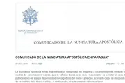 Nunciatura Apostólica en Paraguay desmiente censura a diarios