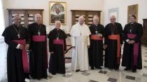 El Papa durante su reunión con los obispos de Venezuela. Foto: L'Osservatore Romano