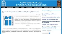 Captura de pantalla de sitio web oficial de la Conferencia Episcopal Dominicana.