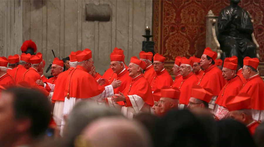 Algunos cardenales en el Consistorio de 2016. Foto: Daniel Ibáñez / ACI Prensa?w=200&h=150