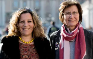 María Francisca Sánchez y Ana Almarza Cuadrado. Foto: Daniel Ibáñez / ACI Prensa 