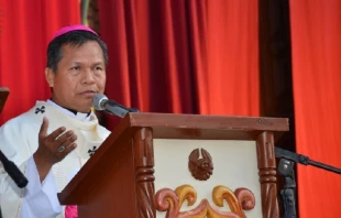 Mons. Leigue Cesaru00ed en la celebraciu00f3n de Corpus Christi. Cru00e9dito: Arquidiu00f3cesis de Santa Cruz 