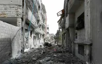 Edificios de la ciudad de Homs en ruinas tras los continuos ataques. Foto: Bo Yaser (CC-BY-SA-3.0)