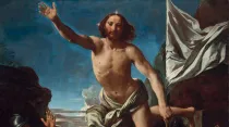 Cristo resucitado. Pintura de Simone Cantarini (dominio público)