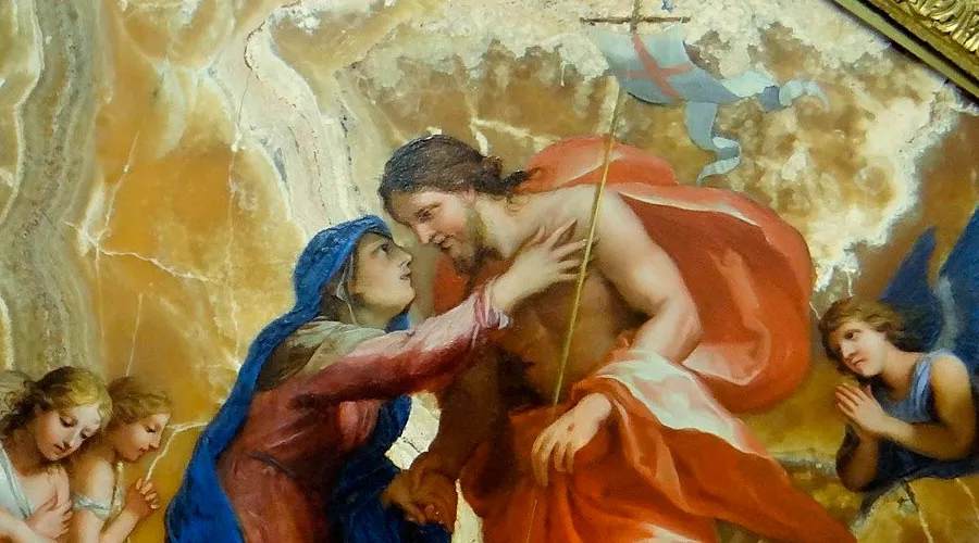 Pintura de Cristo Resucitado que se aparece a la Virgen. Crédito: Ibex73 (CC BY-SA 4.0)
