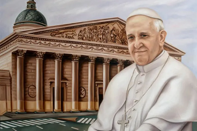 [FOTOS] Artista argentina trabaja en una serie de pinturas sobre el Papa Francisco