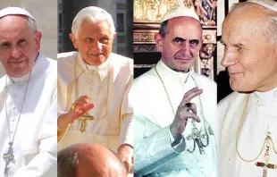 Papa Francisco, Benedicto XVI, Pablo VI y San Juan Pablo II 