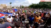 Protestas en Cuba. Crédito: EWTN Noticias (Captura de video)