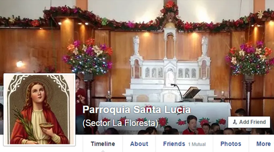 Captura de pantalla de cuenta falsa de Parroquia Santa Lucía.?w=200&h=150