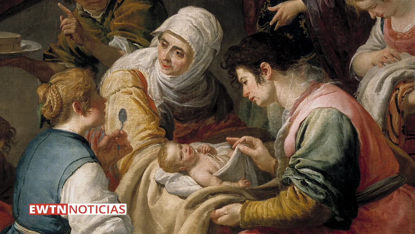 Pintura "Nacimiento de la Virgen" de Jusepe Leonardo. Crédito: Dominio Público