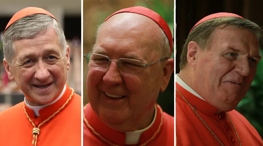 Los tres nuevos cardenales de Estados Unidos: Blase Cupich, Kevin Farrell y Joseph Tobin. Fotos: Daniel Ibáñez (ACI Prensa)?w=200&h=150