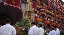 Momento de la celebración de la procesión del Corpus Christi en la Archidiócesis de Toledo. Crédito: Twitter Archidiócesis Toledo