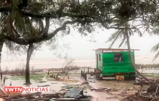 Daños causados por el Huracán Iota en la Isla de Providencia. Crédito: Captura de Pantalla EWTN. 
