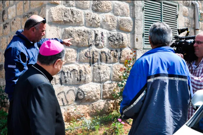 Pintas blasfemas en un monasterio católico en Israel