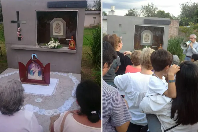 Sacerdote denuncia profanación de ermita de la Virgen con rito ocultista en Argentina