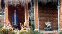 Imagen de la Virgen María destruida en Sopó (Colombia). Crédito: Cortesía