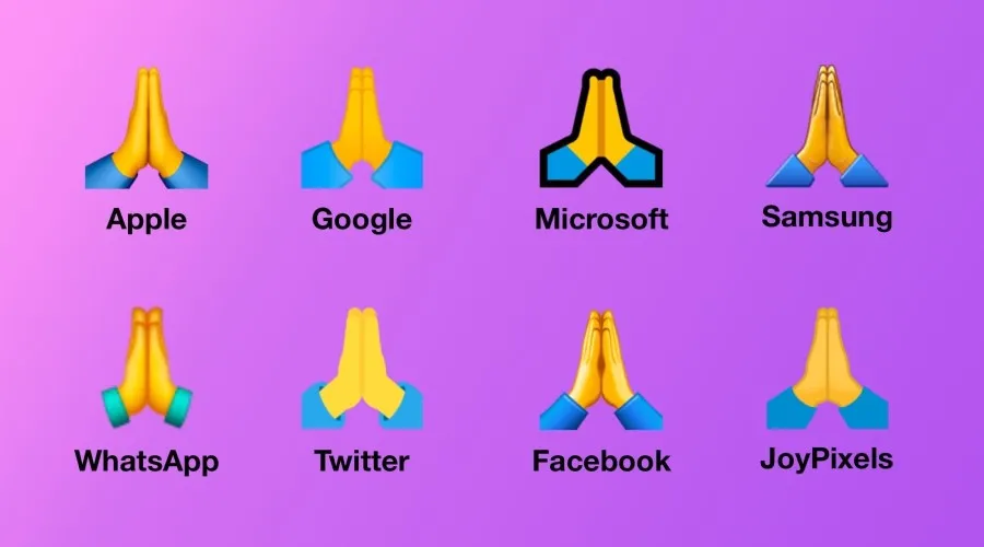 El emoji más usado para significar la acción de rezar en distintas versiones. Crédito: Emojipedia.?w=200&h=150