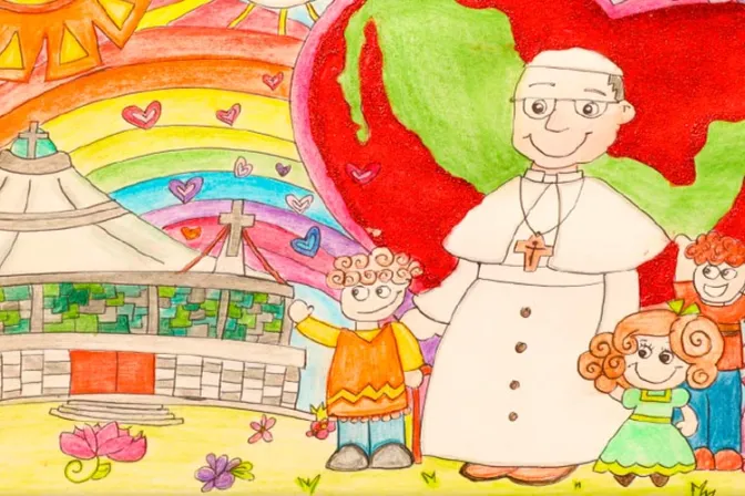 Inauguran exposición con dibujos que niños de todo el mundo regalaron al Papa Francisco